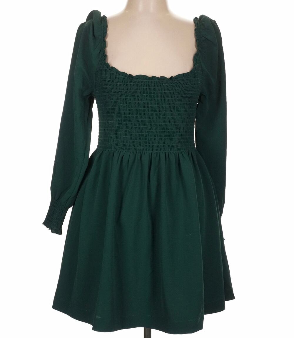 Hill House Home Green Long Sleeve The Nap Dress - Large